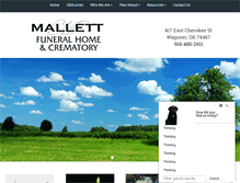 Tablet Screenshot of mallettfuneralhome.com